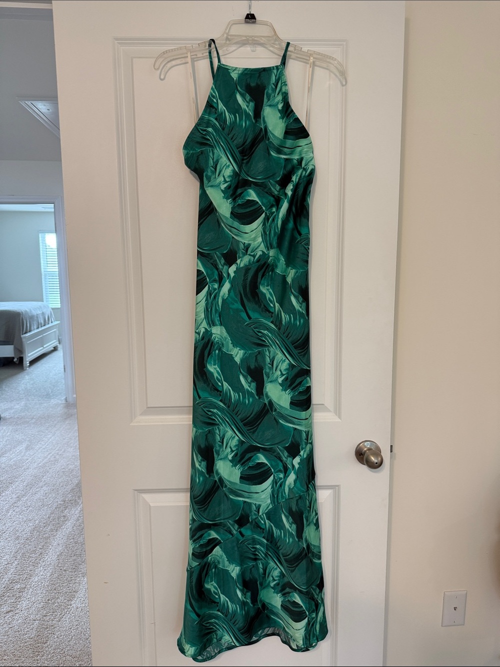 Forever 21 Green Marble-Print Maxi Dress